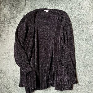 Black Chenille Cardigan